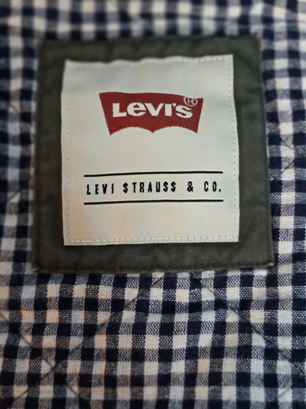 Levi's Olive Green Diamond Quilted Jacket Sz L - Picture 4 of 6